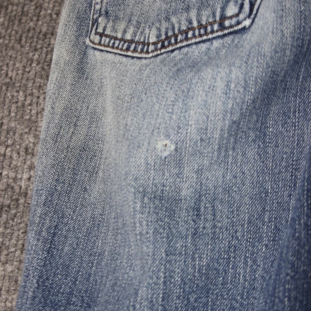 VTG LL Bean Flannel Lined Jeans Mens 32x32 Blue‎ Classic Fit 505661 Distressed